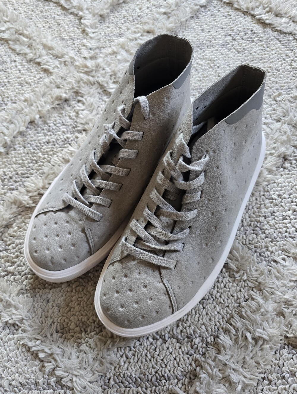 Native Shoes M 7.5 W 9 Monaco Mid Sneakers Pigeon Gray Shell White Unisex EU 40